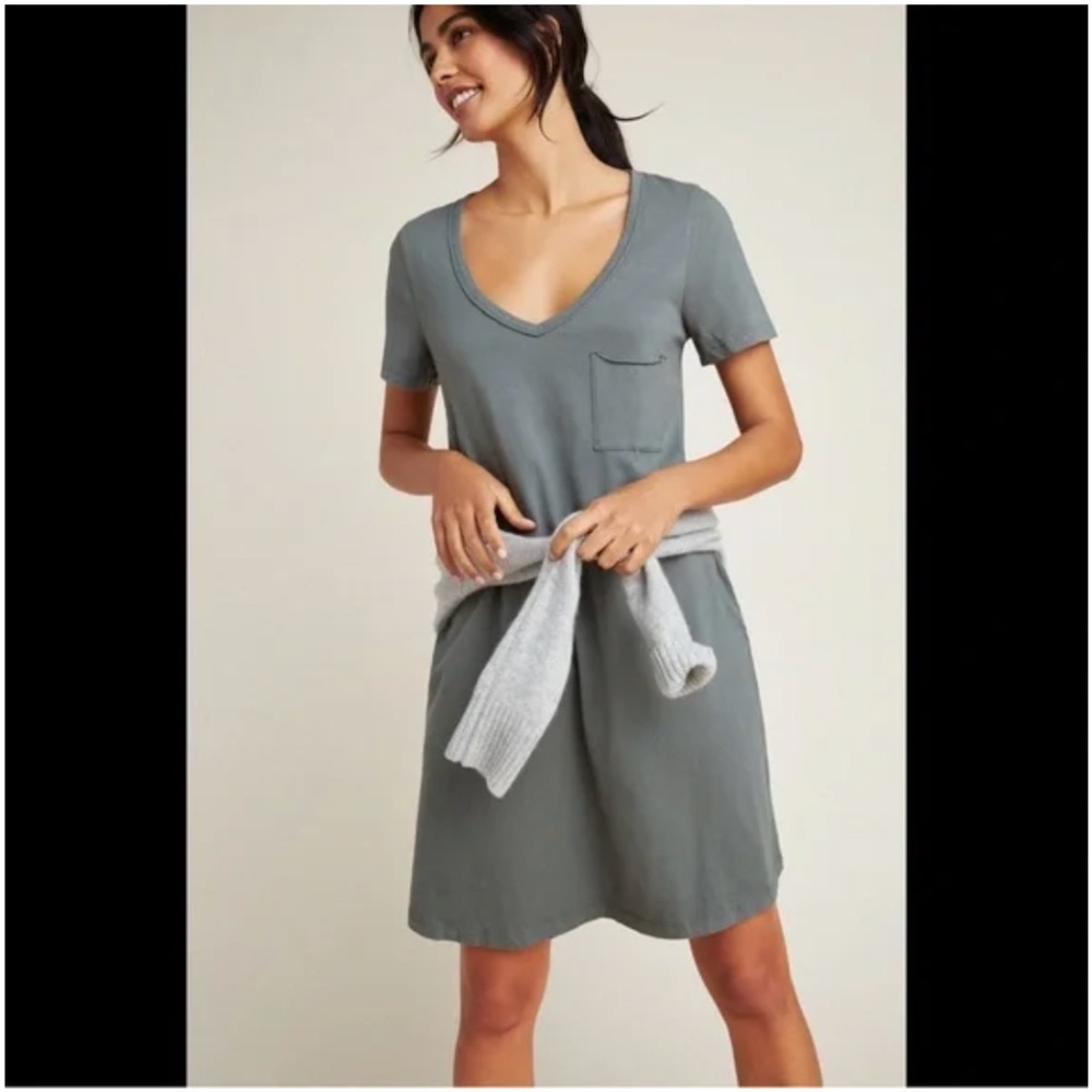 Anthropologie T.La Dresla Tee Tshirt Dress Green